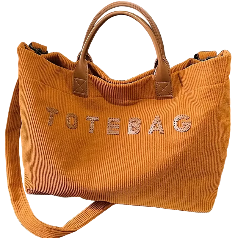 Corduroy Large-Capacity Tote Bag