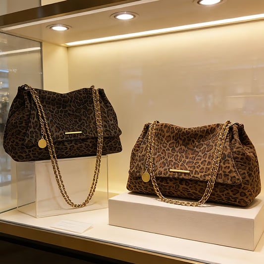 Trendy Leopard Print Crossbody Bag