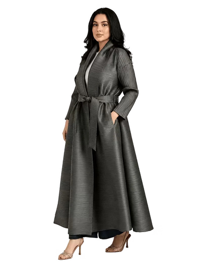 Elegant Pleated Muslim Cape Abaya