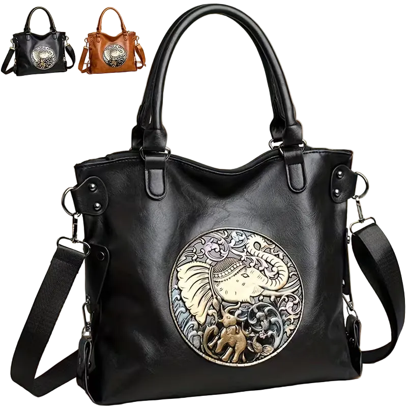 Bohemian Elephant Print Tote Bag