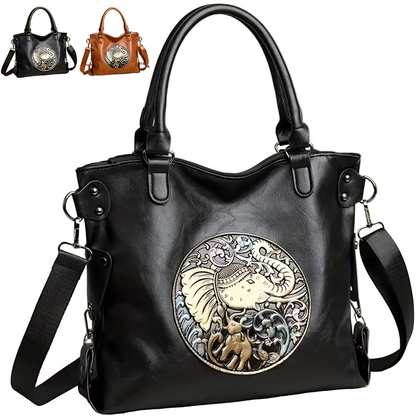 Bohemian Elephant Print Tote Bag