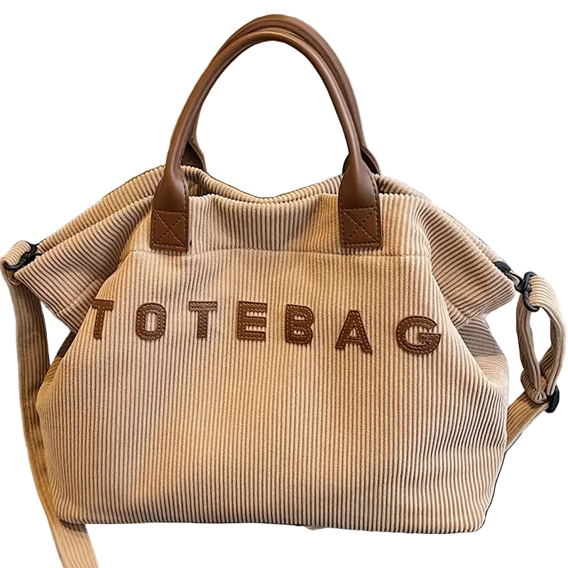 Corduroy Large-Capacity Tote Bag