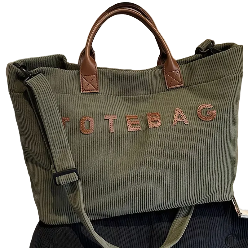 Corduroy Large-Capacity Tote Bag