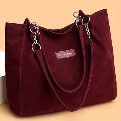 New Women'S Fashion Solid Color Tote Bag