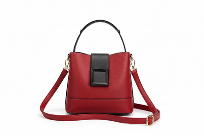 Elegant PU Buckle Bucket Bag