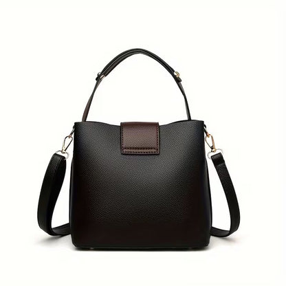 Elegant PU Buckle Bucket Bag