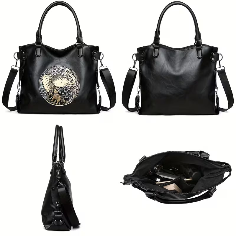 Bohemian Elephant Print Tote Bag