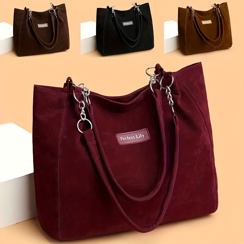 New Women'S Fashion Solid Color Tote Bag