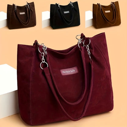New Women'S Fashion Solid Color Tote Bag