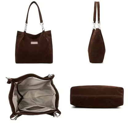 Retro Textured Chain Tote Bag