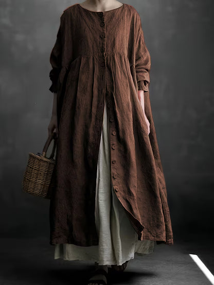 Long Sleeve Button-Up Cardigan Dress