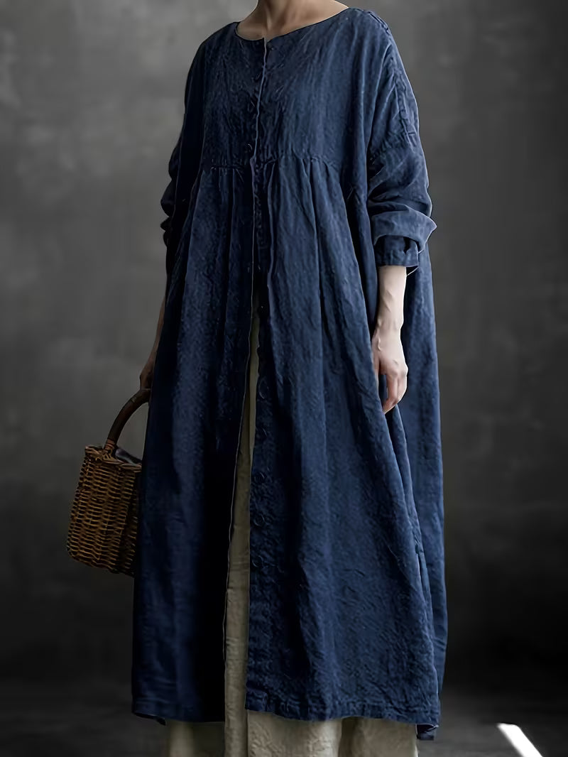 Long Sleeve Button-Up Cardigan Dress