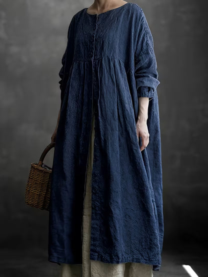 Long Sleeve Button-Up Cardigan Dress