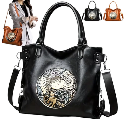 Bohemian Elephant Print Tote Bag