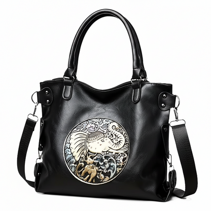 Bohemian Elephant Print Tote Bag