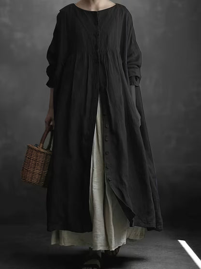 Long Sleeve Button-Up Cardigan Dress