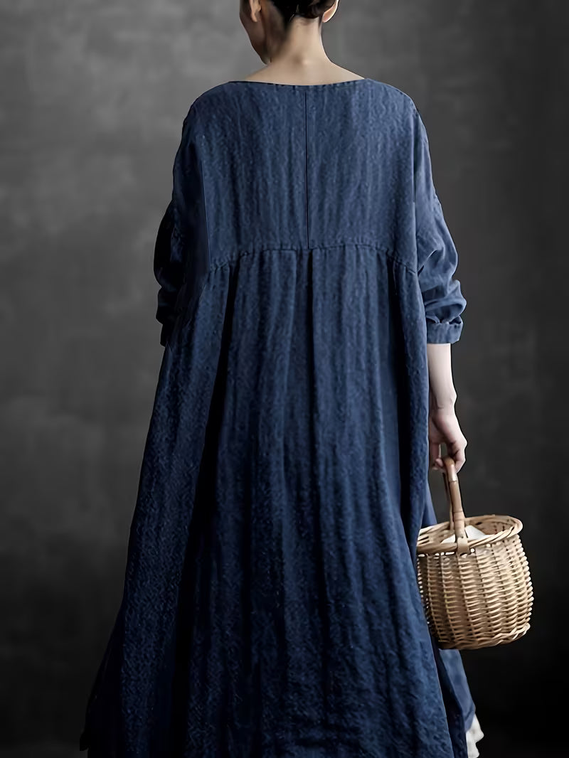 Long Sleeve Button-Up Cardigan Dress