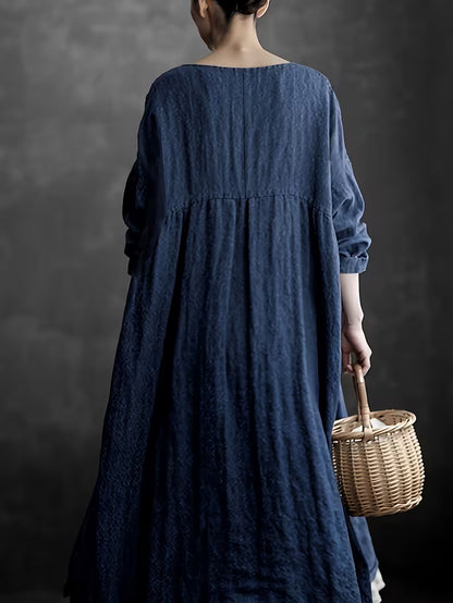 Long Sleeve Button-Up Cardigan Dress