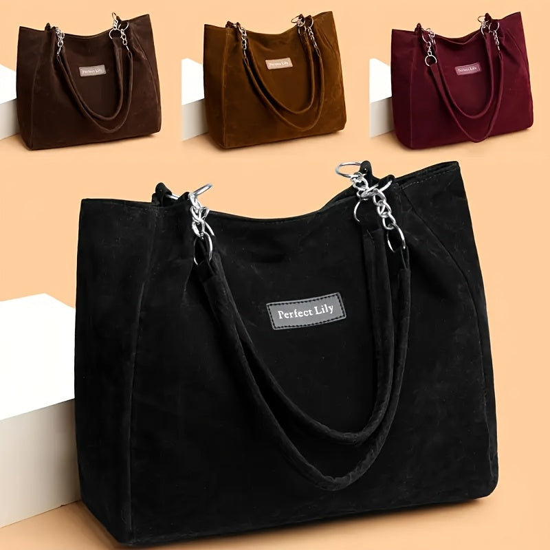 New Women'S Fashion Solid Color Tote Bag