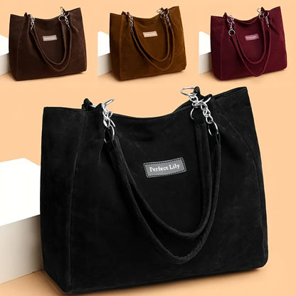 New Women'S Fashion Solid Color Tote Bag