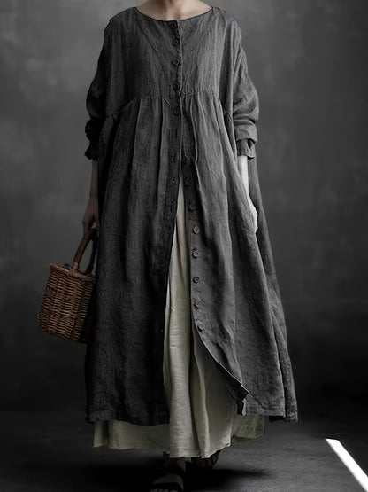 Long Sleeve Button-Up Cardigan Dress