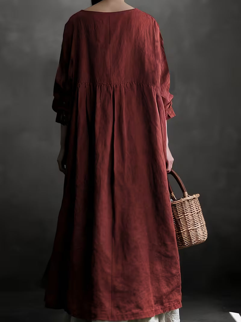 Long Sleeve Button-Up Cardigan Dress