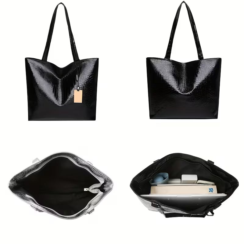 Retro Crocodile Pattern Tote Bag