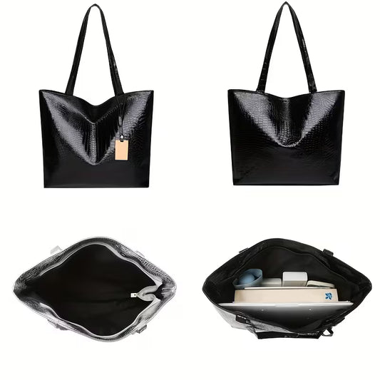 Retro Crocodile Pattern Tote Bag