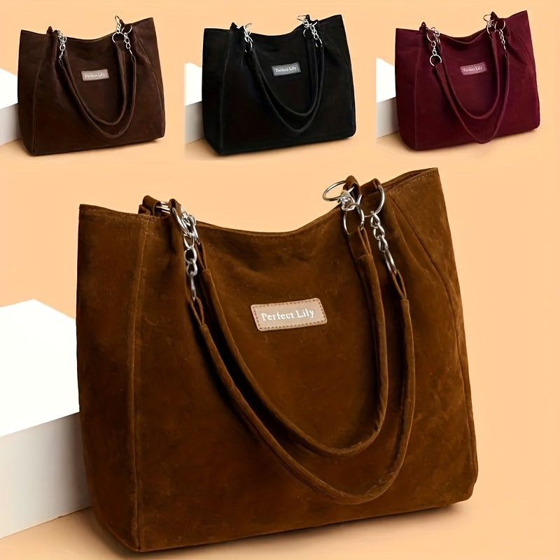 New Women'S Fashion Solid Color Tote Bag