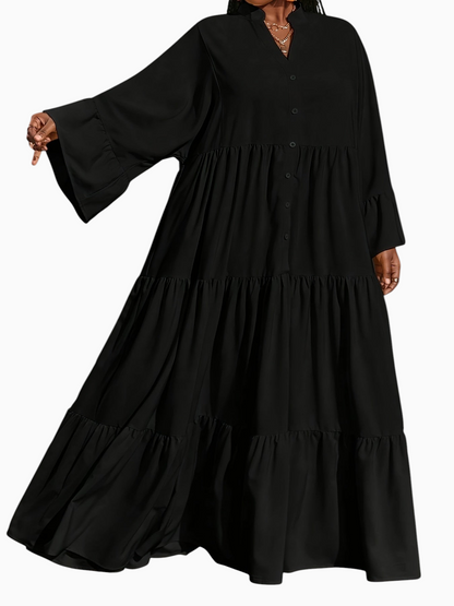 Plus Size - Ladies Fashion Waist Belt Casual Dress