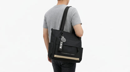 Trendy Large-Capacity Tote Bag, Unisex Wear-Resistant Oxford Cloth Handbag, Multi-Pocket Commuter Shoulder Tote Bag for College Students with Laptop Compartment.