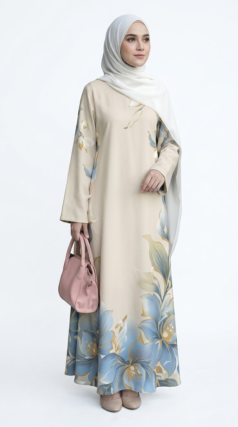 Women'S Middle Eastern Style Muslim Elegant Robe Dress, Suitable for Malaysian Dress.