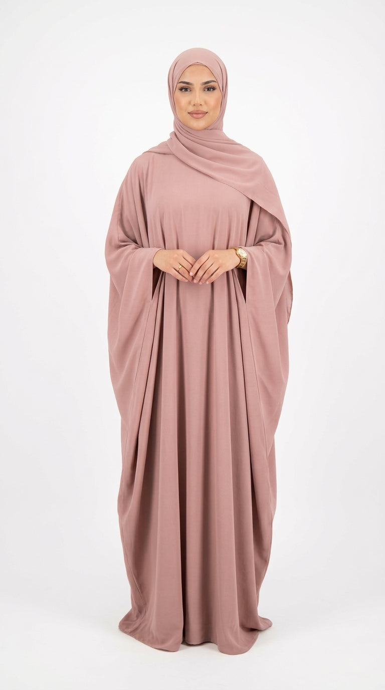 (Headscarf Not Included) Elegant Vacation Fashion Wide Sleeve Solid