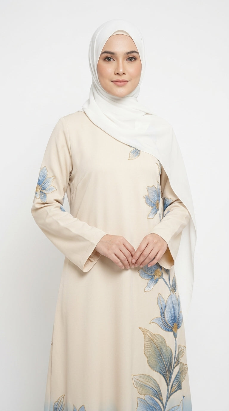 Women'S Middle Eastern Style Muslim Elegant Robe Dress, Suitable for Malaysian Dress.