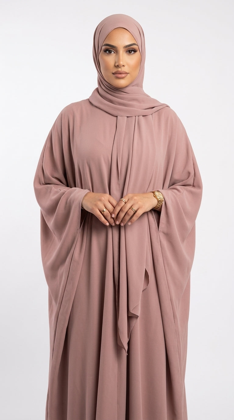 (Headscarf Not Included) Elegant Vacation Fashion Wide Sleeve Solid