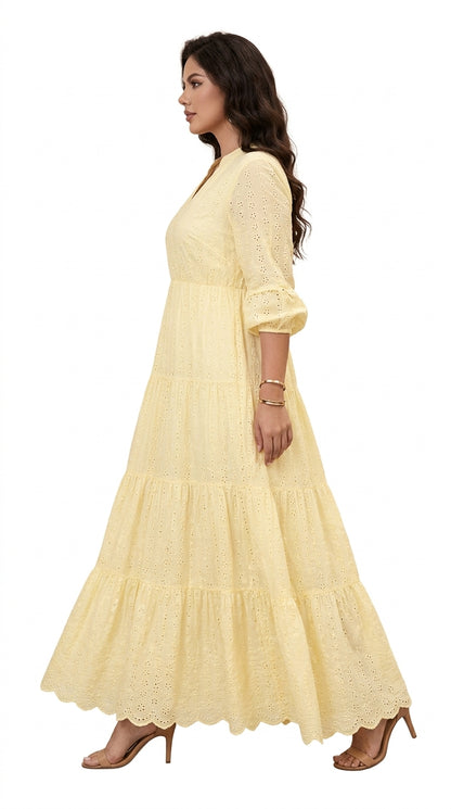 Plus Size, Chizhaoxue Targeted Plus Size Women's Clothing Boho Eyelet Maxi Dress.