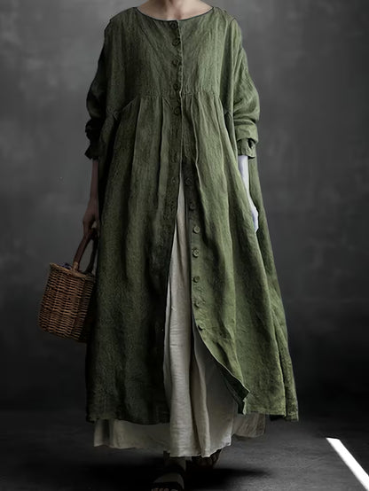 Long Sleeve Button-Up Cardigan Dress