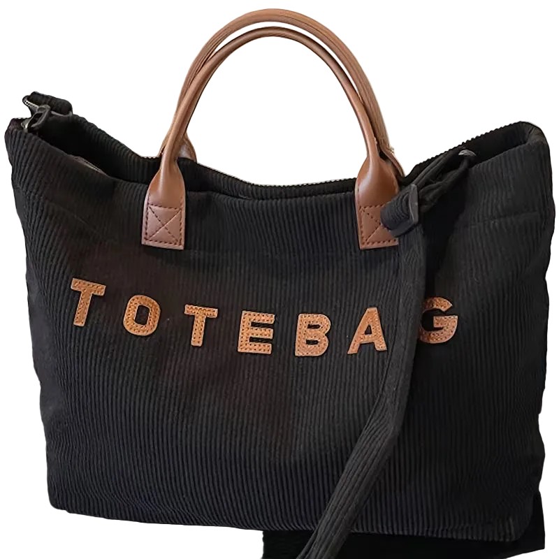 Corduroy Large-Capacity Tote Bag