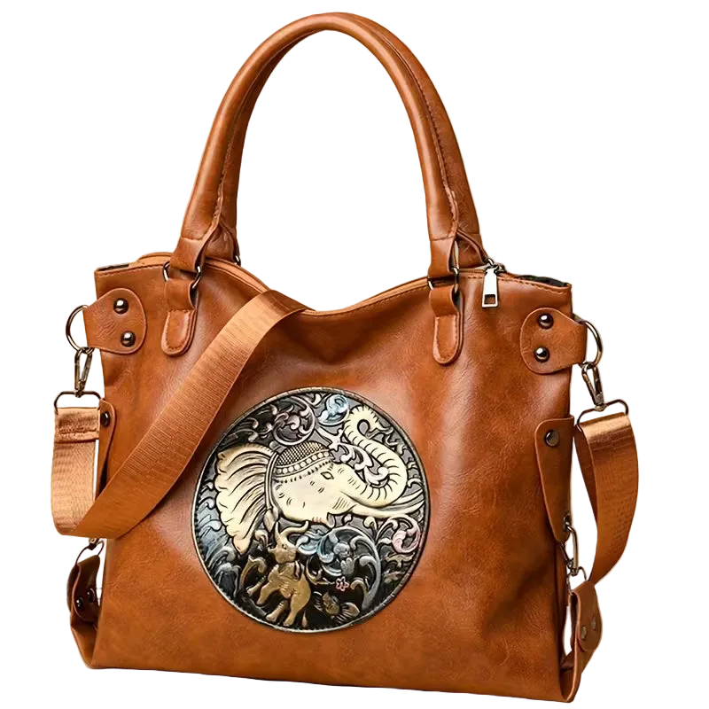 Bohemian Elephant Print Tote Bag