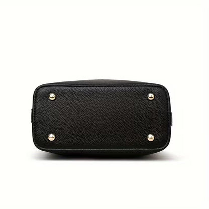 Elegant PU Buckle Bucket Bag