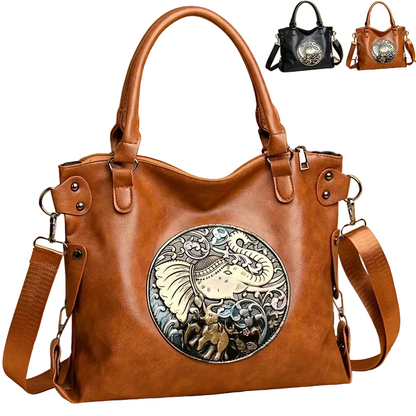 Bohemian Elephant Print Tote Bag