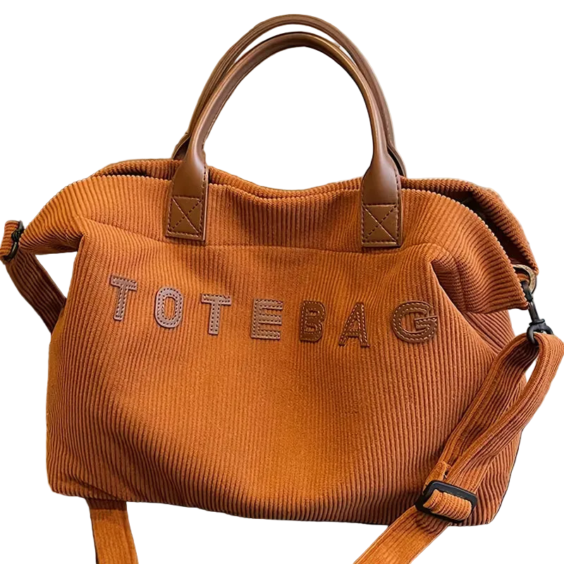 Corduroy Large-Capacity Tote Bag