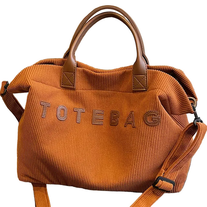 Corduroy Large-Capacity Tote Bag