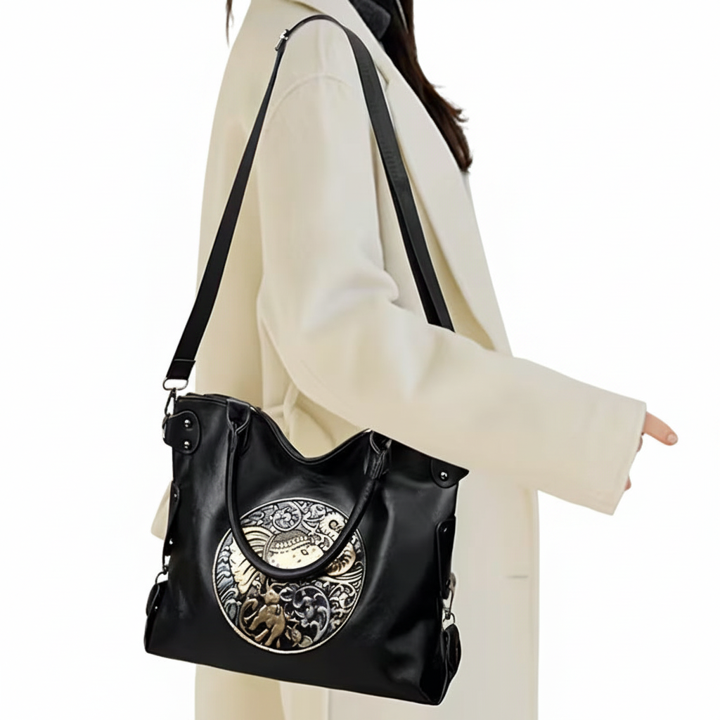 Bohemian Elephant Print Tote Bag