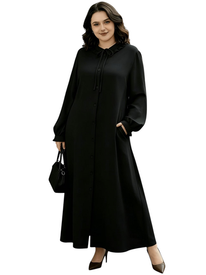 Elegant Eid Ruffle Abaya Dress