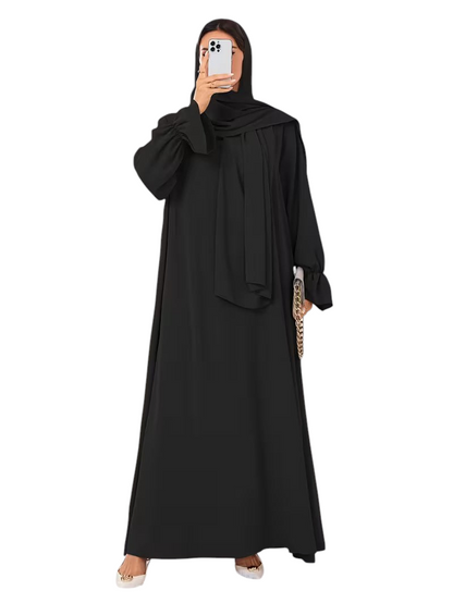 Elegant Bell-Sleeve One-Piece Abaya