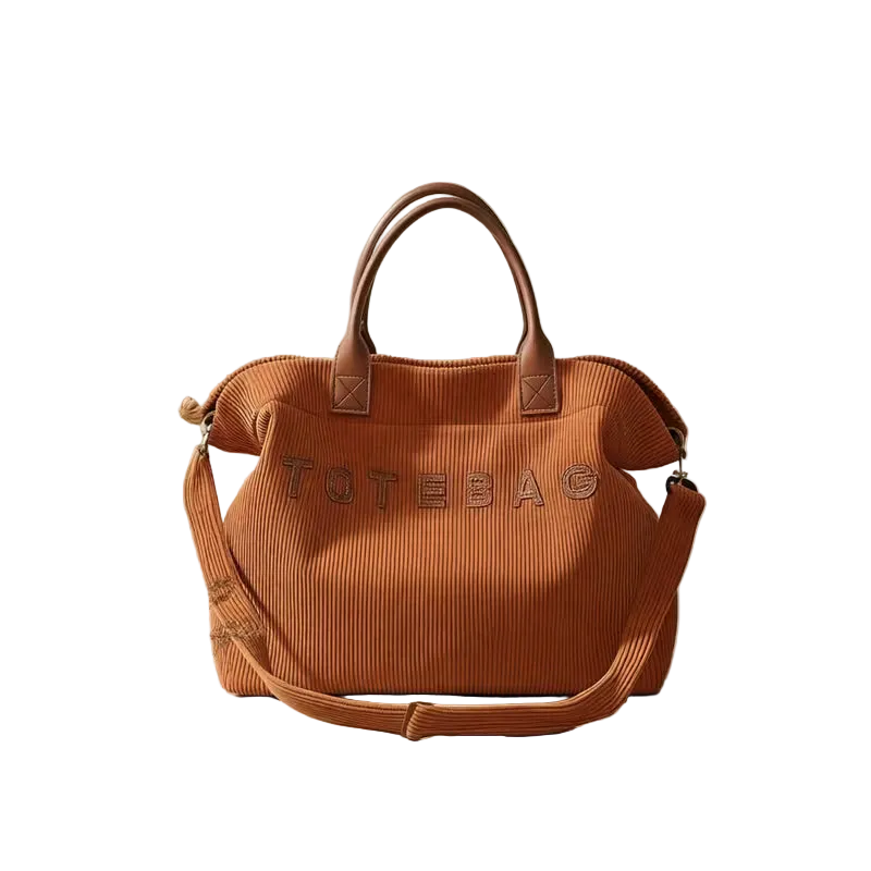 Corduroy Large-Capacity Tote Bag